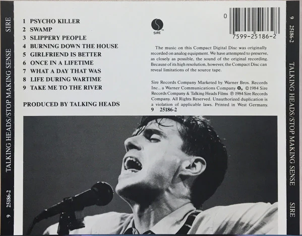 Talking Heads - Stop Making Sense (CD, Album, Tar) (Near Mint (NM or M-)) - Image 5