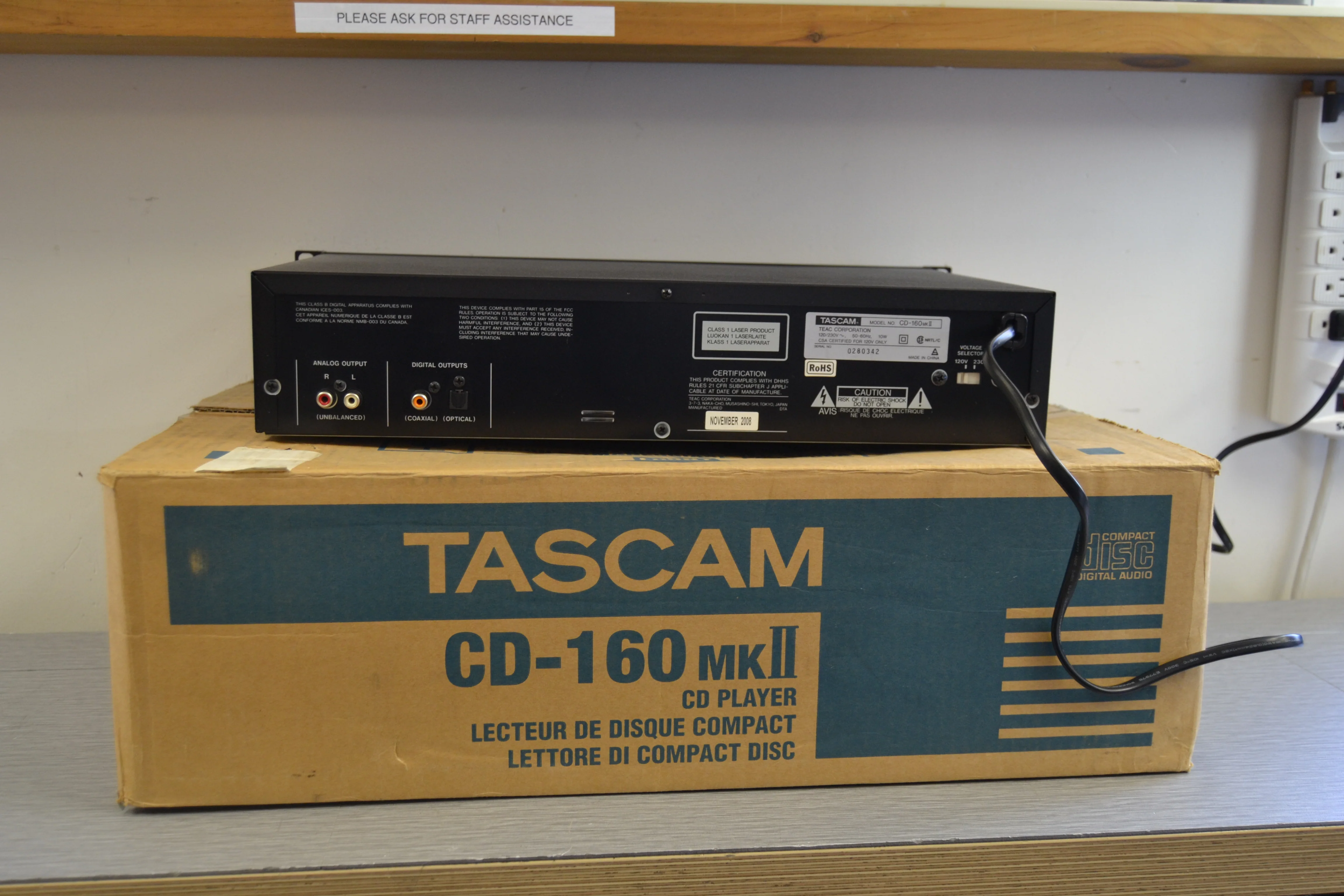 Tascam CD-160 MKII Professional CD Player * Box * Remote * Manual - Image 10