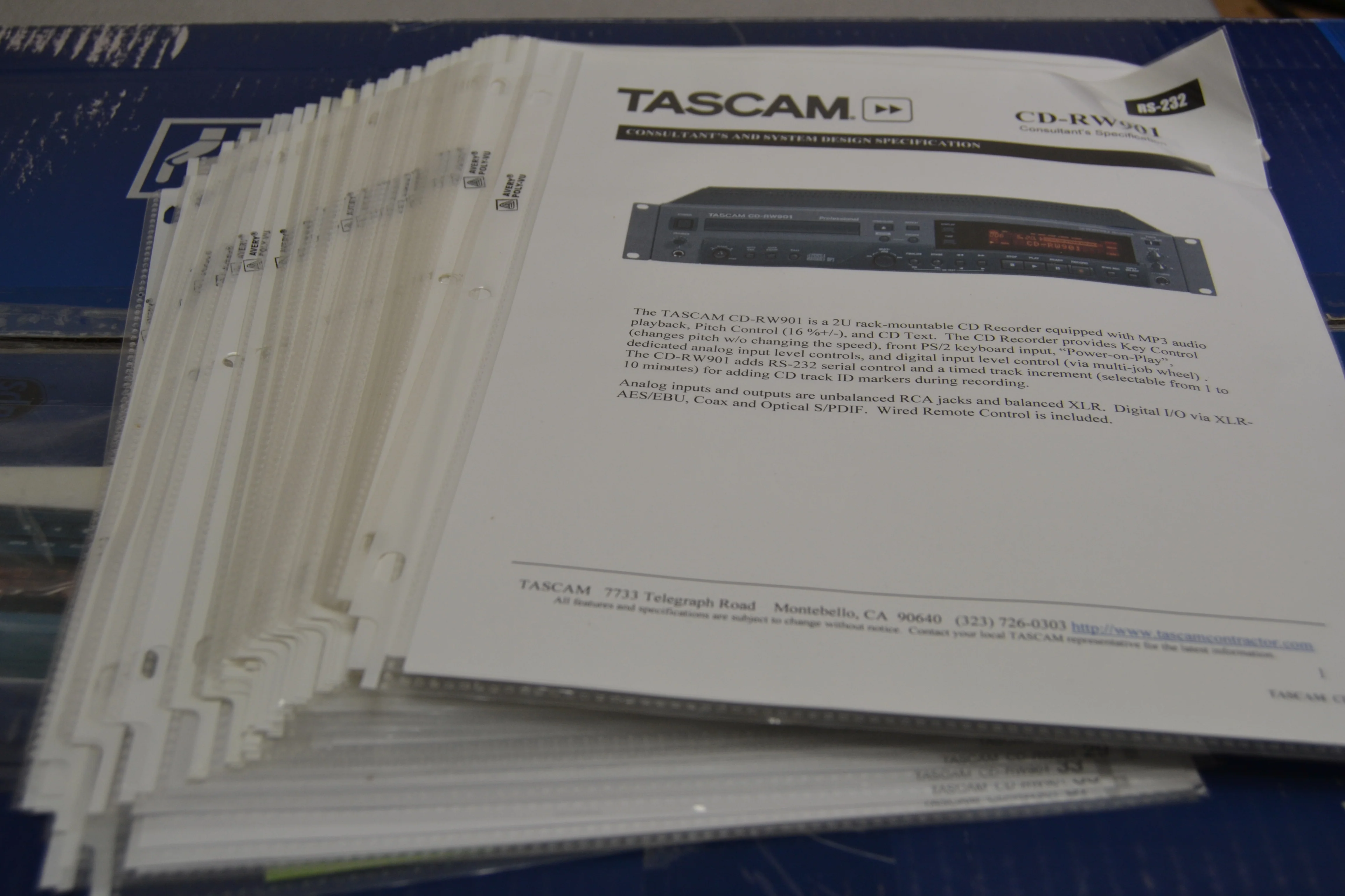 Tascam CD-RW901 CD Recorder/Player * Wired Remote * Box * Printed Manual - Image 17