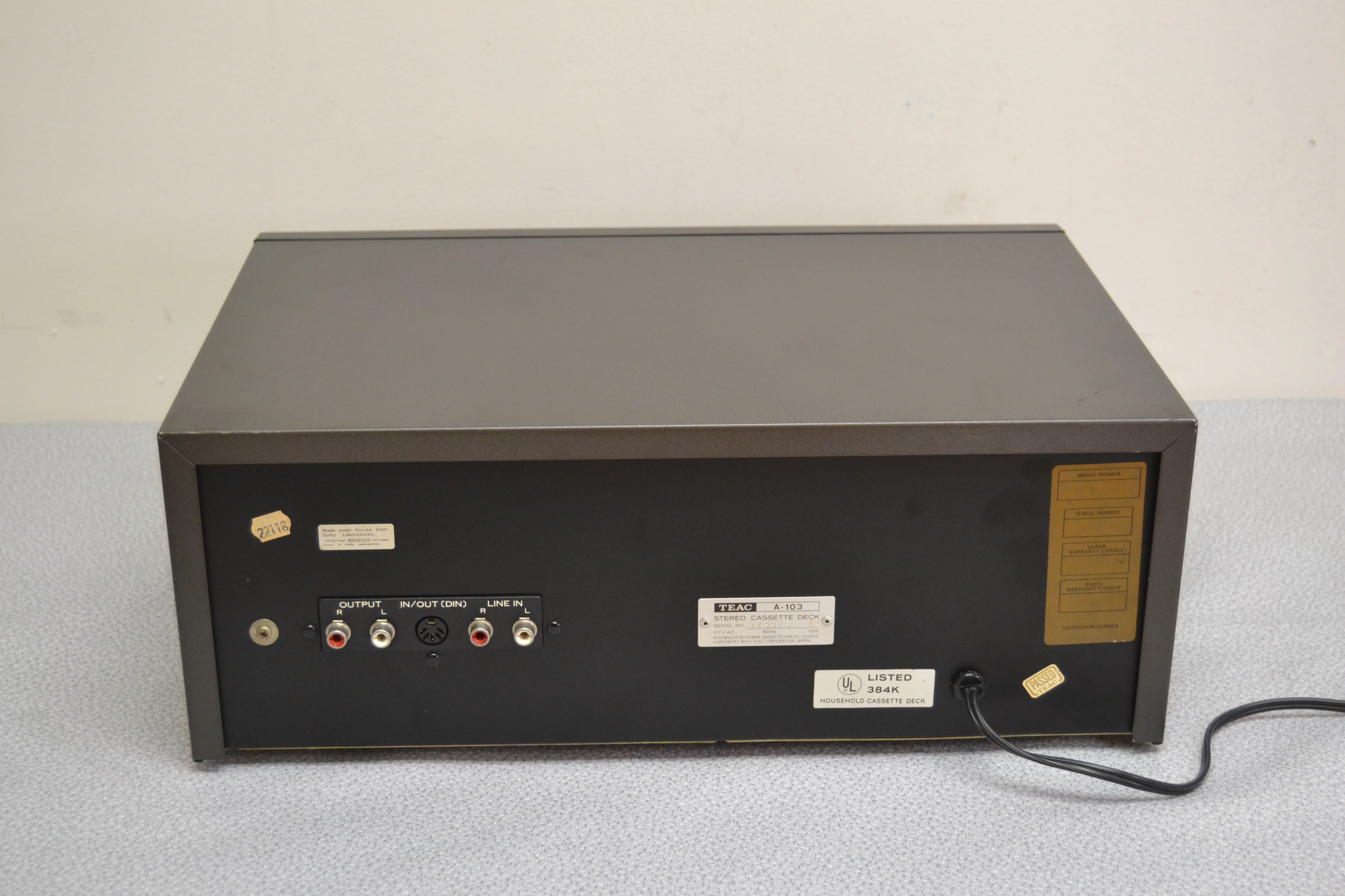Teac A-103 Single Cassette Deck * Fully Serviced * New Belts - Image 9