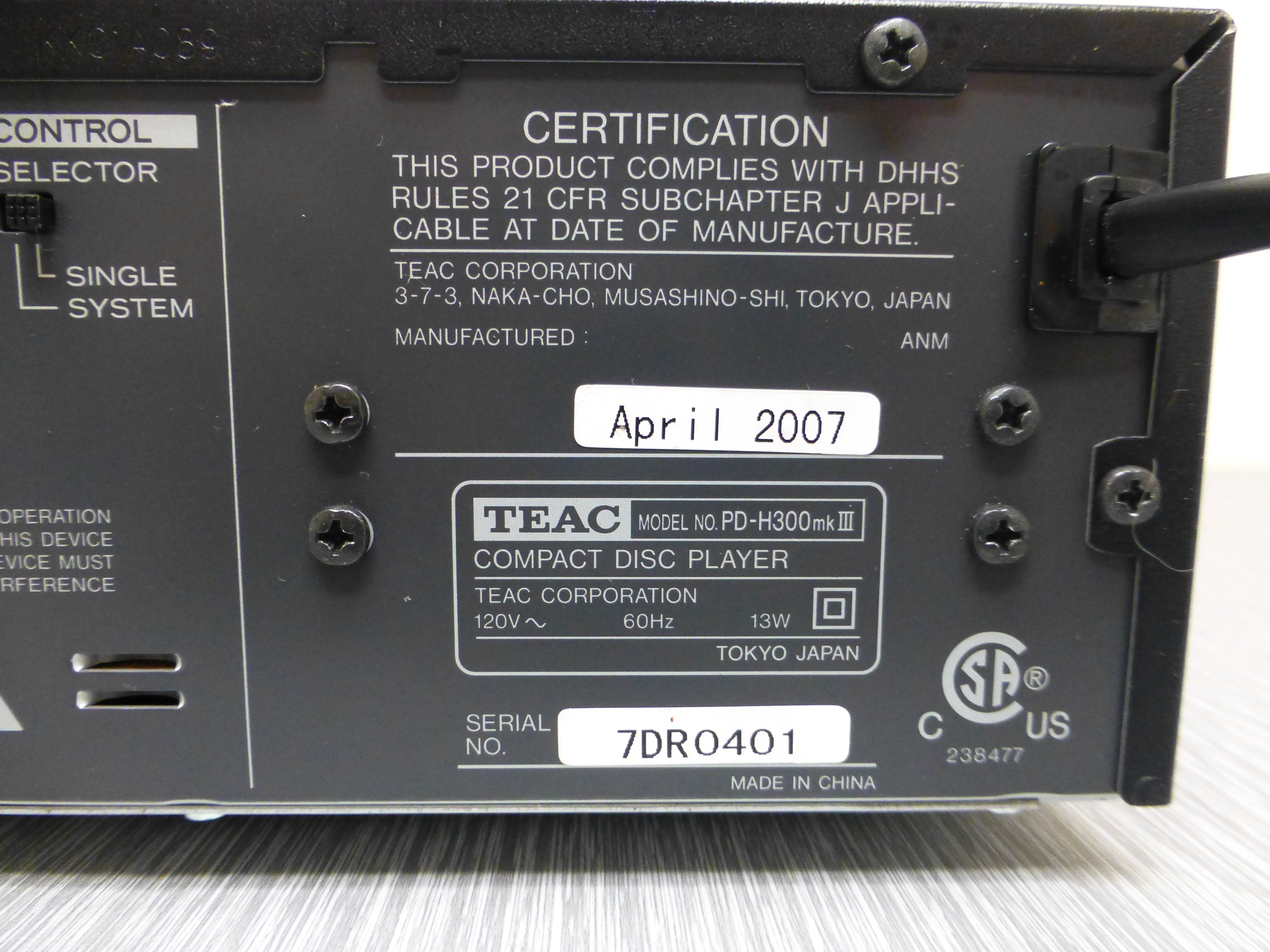 TEAC PD-H300 MKIII  Compact Disc Player (1997-09) - Image 12