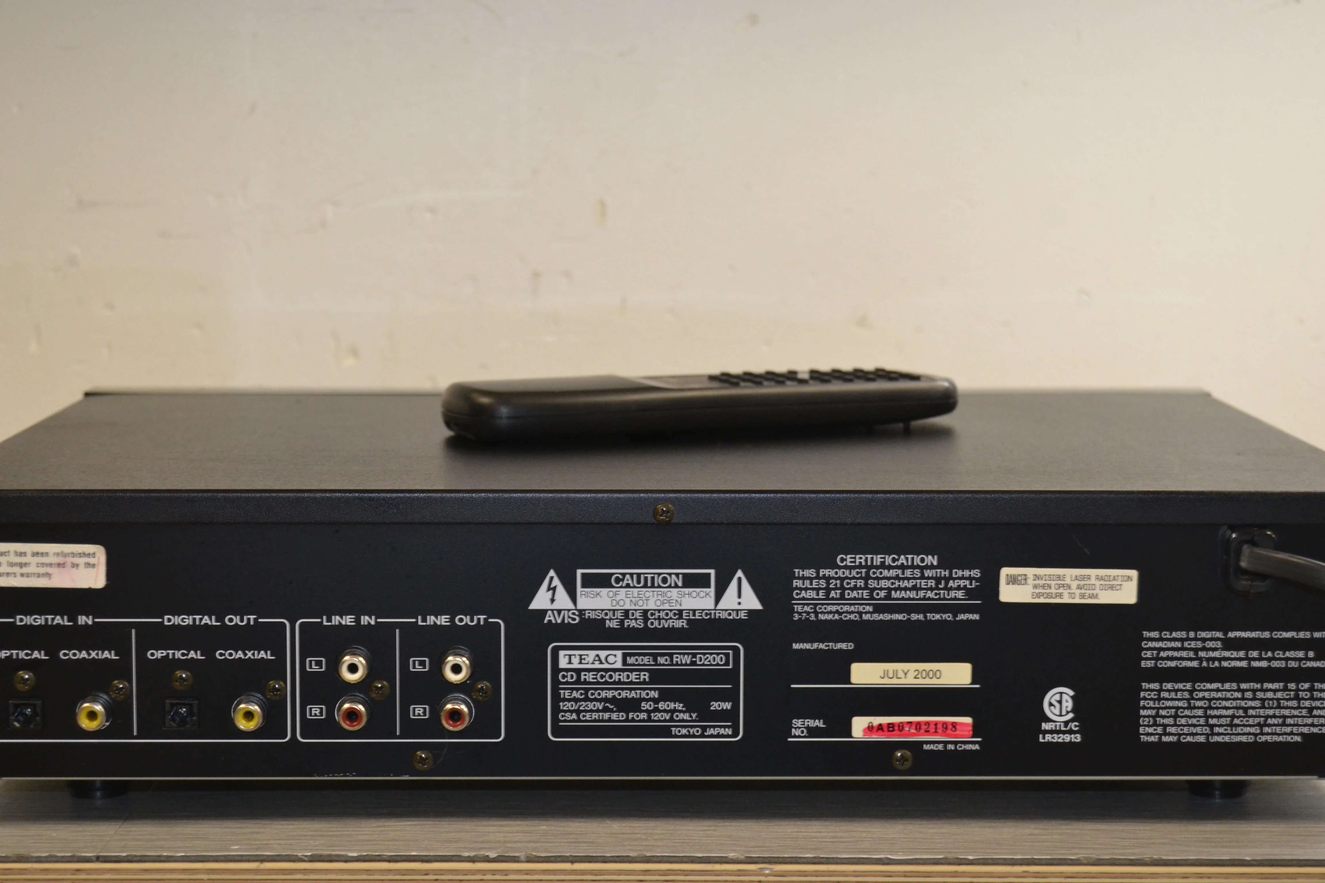 Teac RW-D200  Dual Deck CD Player and Recorder * Remote * Manual - Image 10
