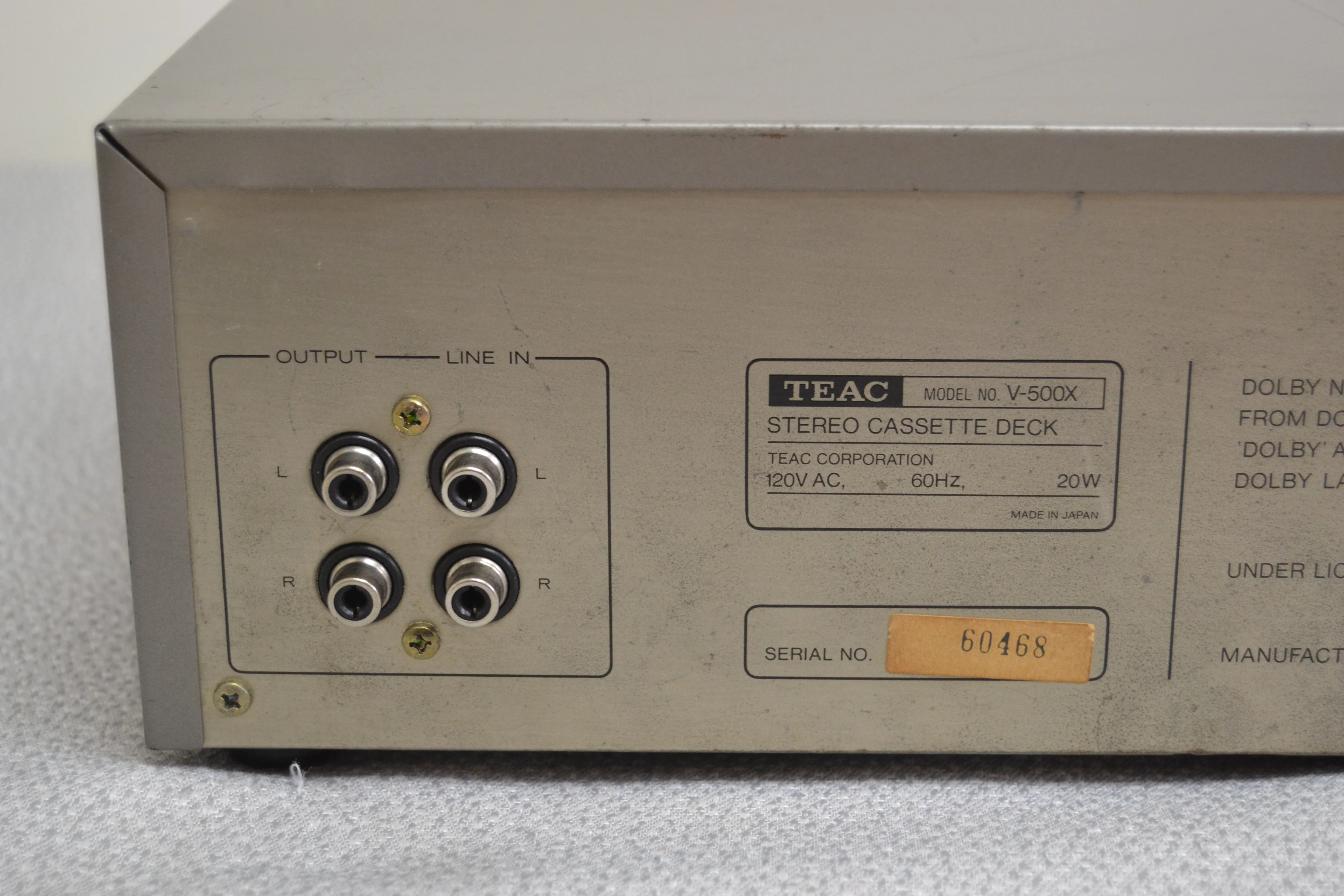 Teac V-500X Single Cassette Deck * Fully Serviced * New Belts - Image 11