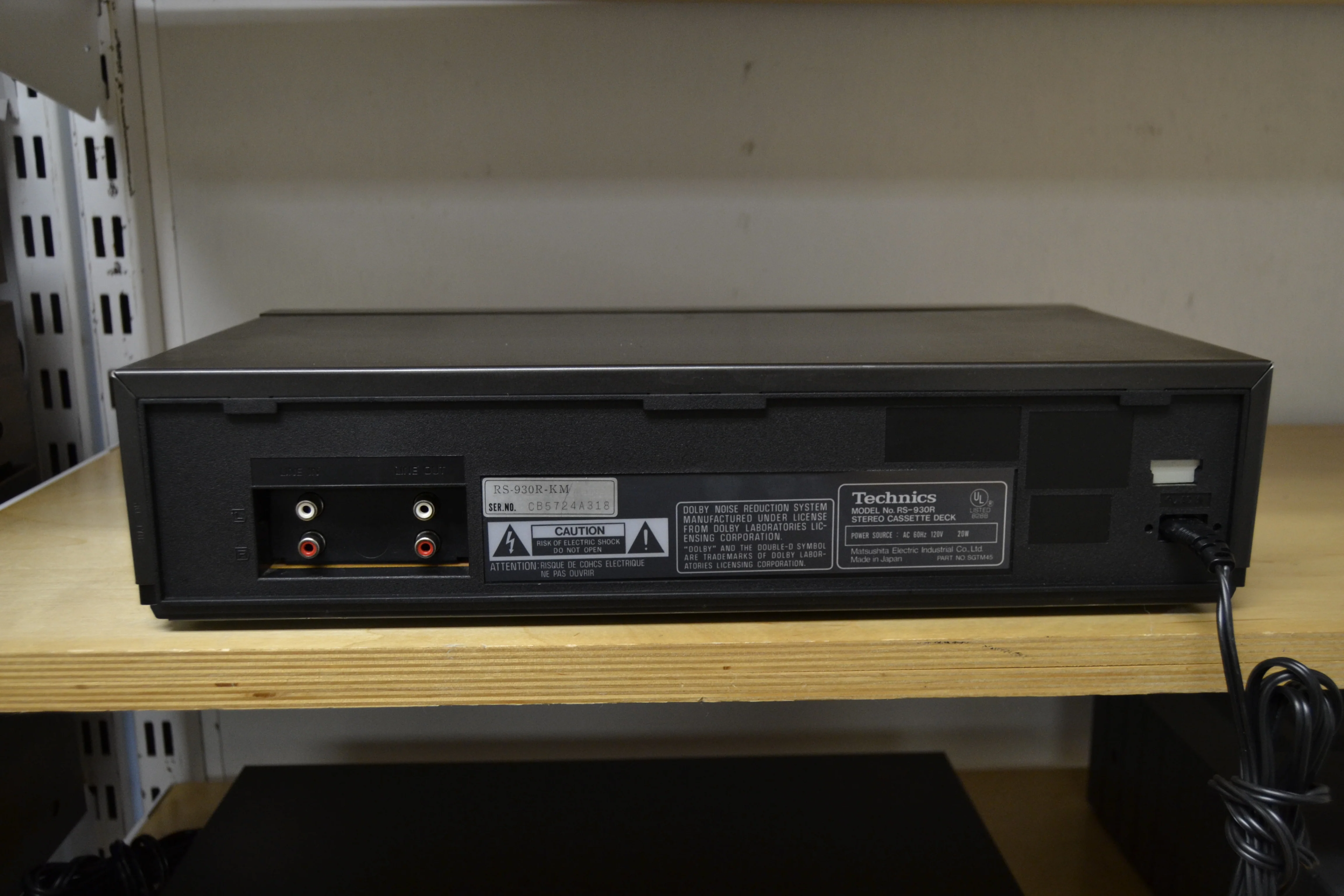 Technics RS-930R Single Cassette Deck - Image 12