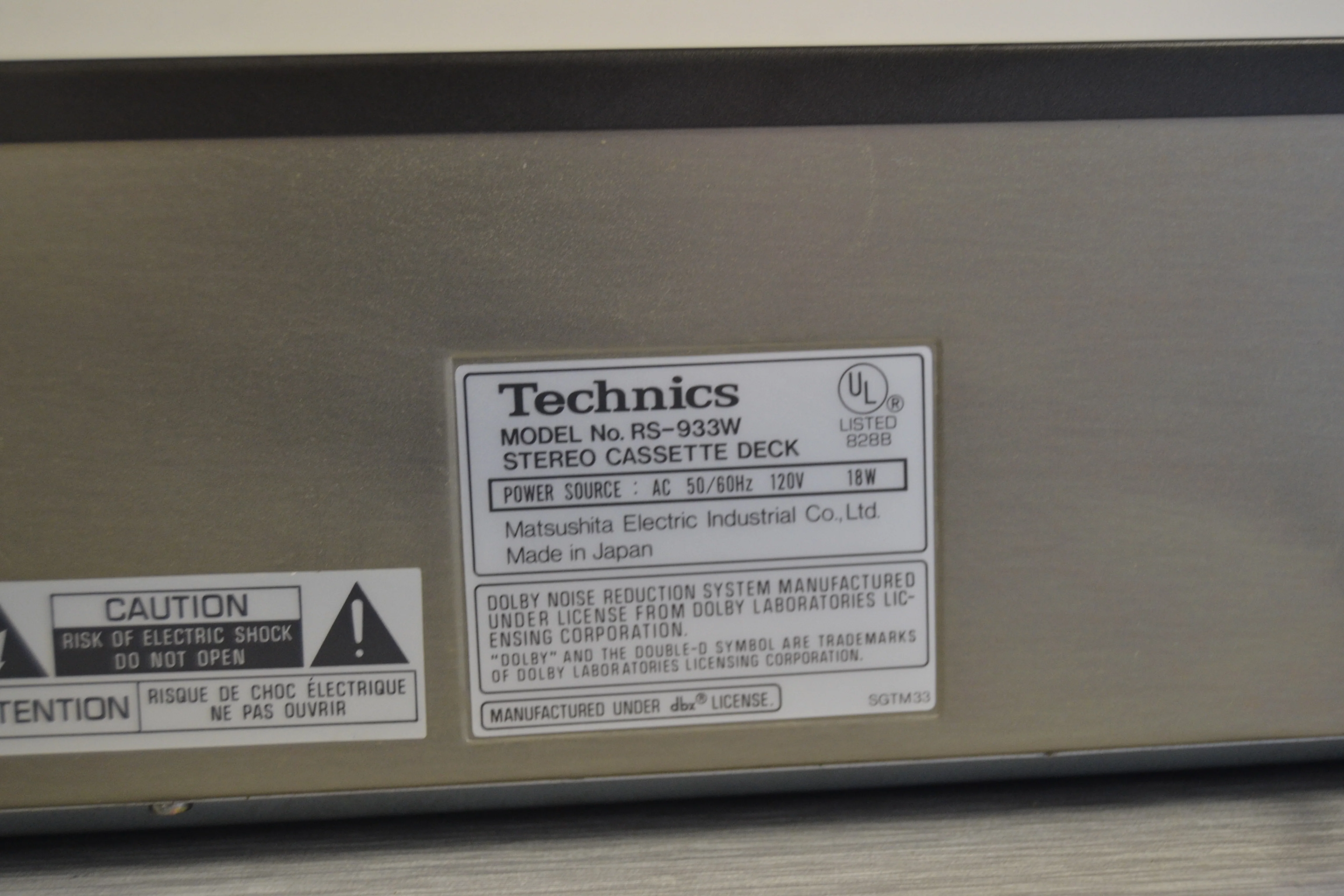 Technics RS-933W Double Cassette Deck - DBX - Image 12