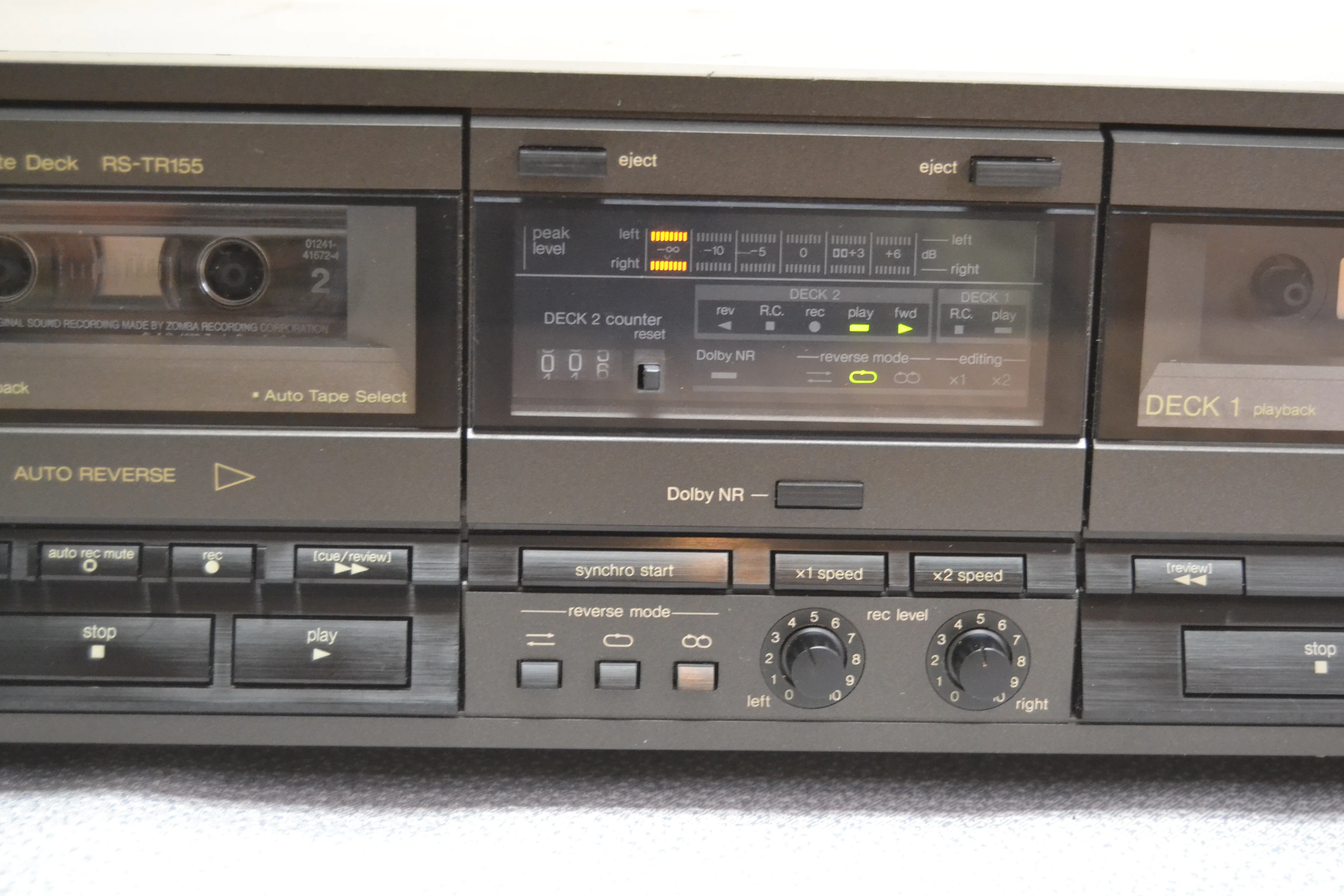 Technics RS-TR155 Double Cassette Deck * AutoReverse * Fully Serviced * New Belts - Image 3