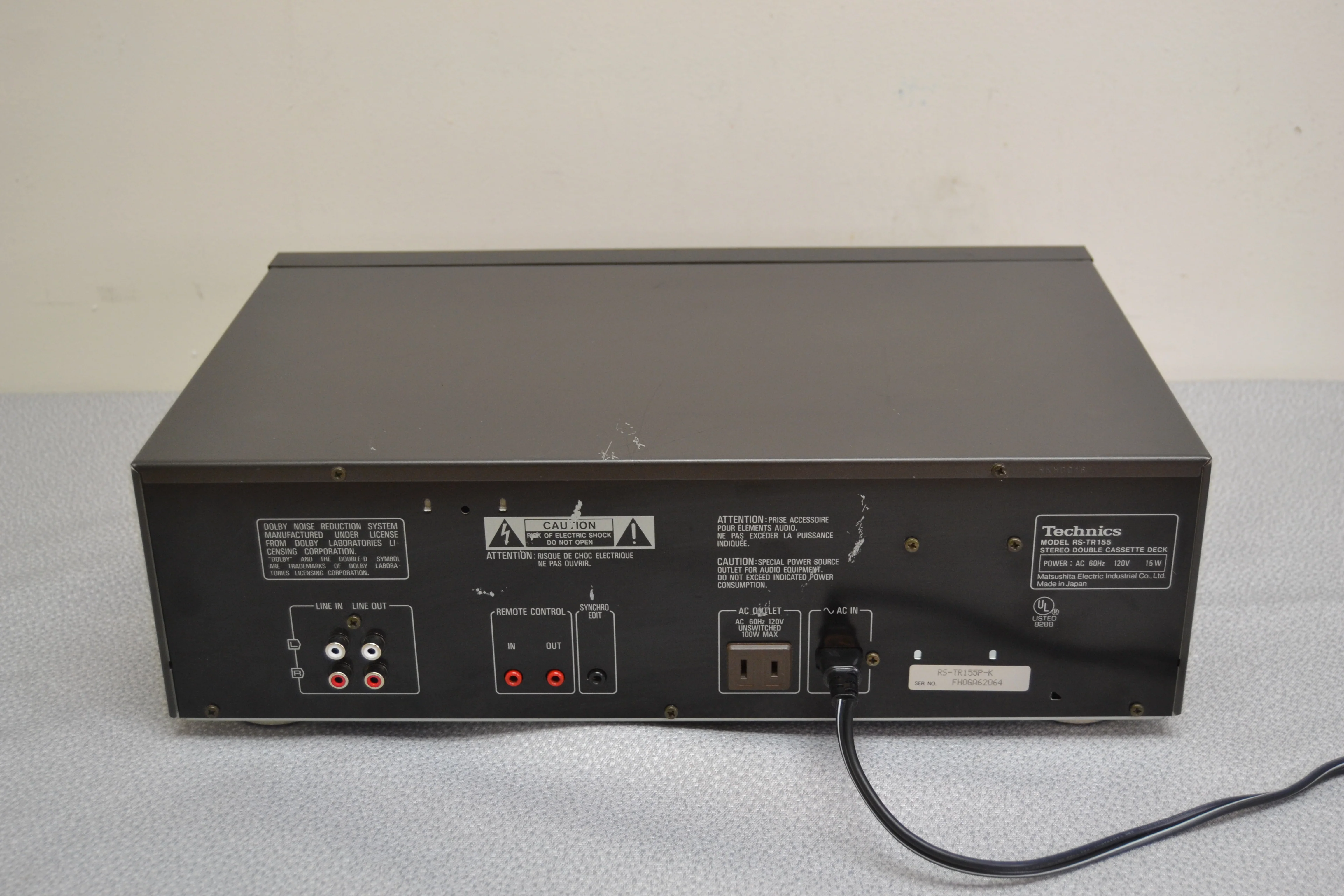 Technics RS-TR155 Double Cassette Deck * AutoReverse * Fully Serviced * New Belts - Image 9