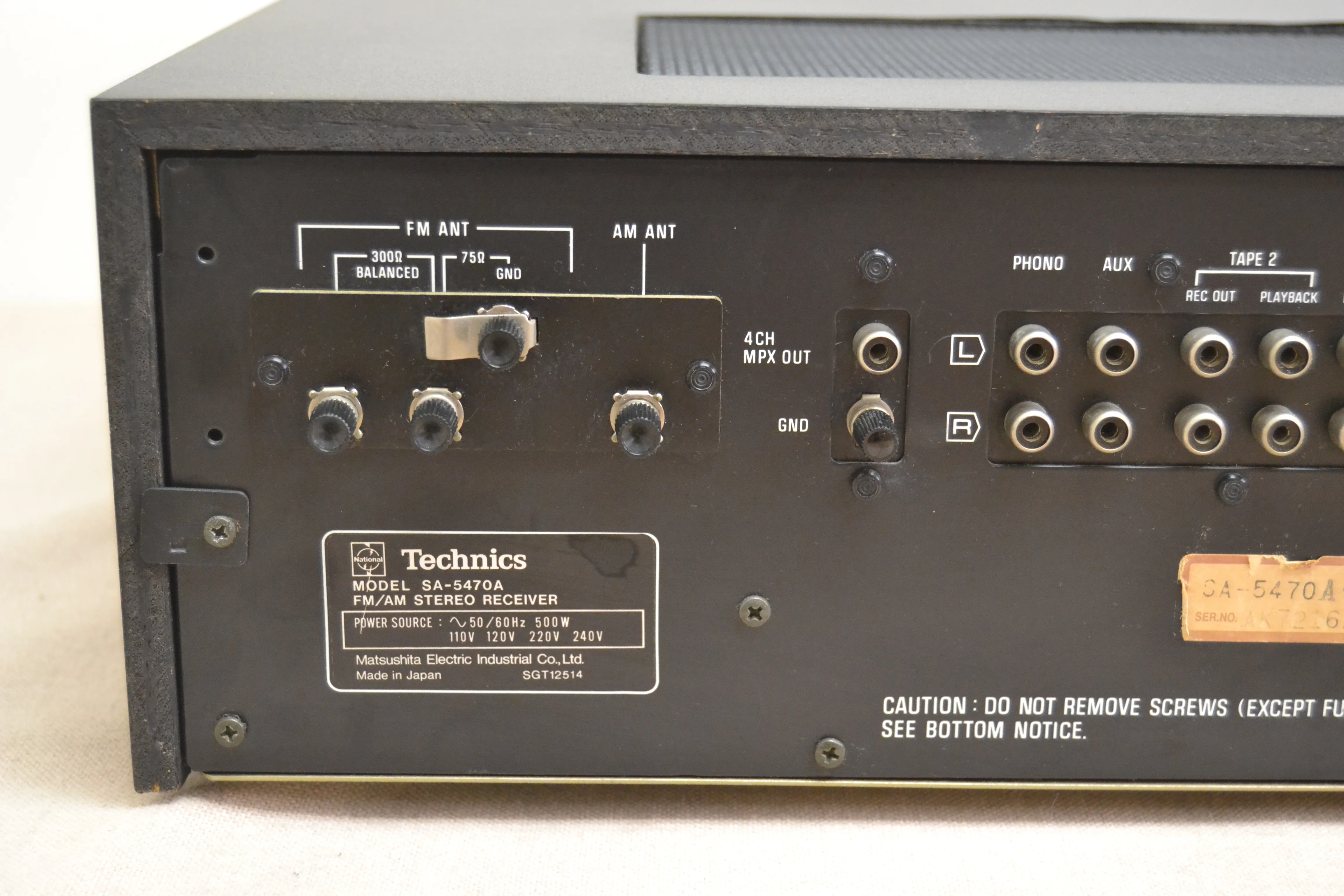 Technics SA-5470A Stereo Receiver * 65W RMS * 1977 * Rare Black Faceplate - Image 14