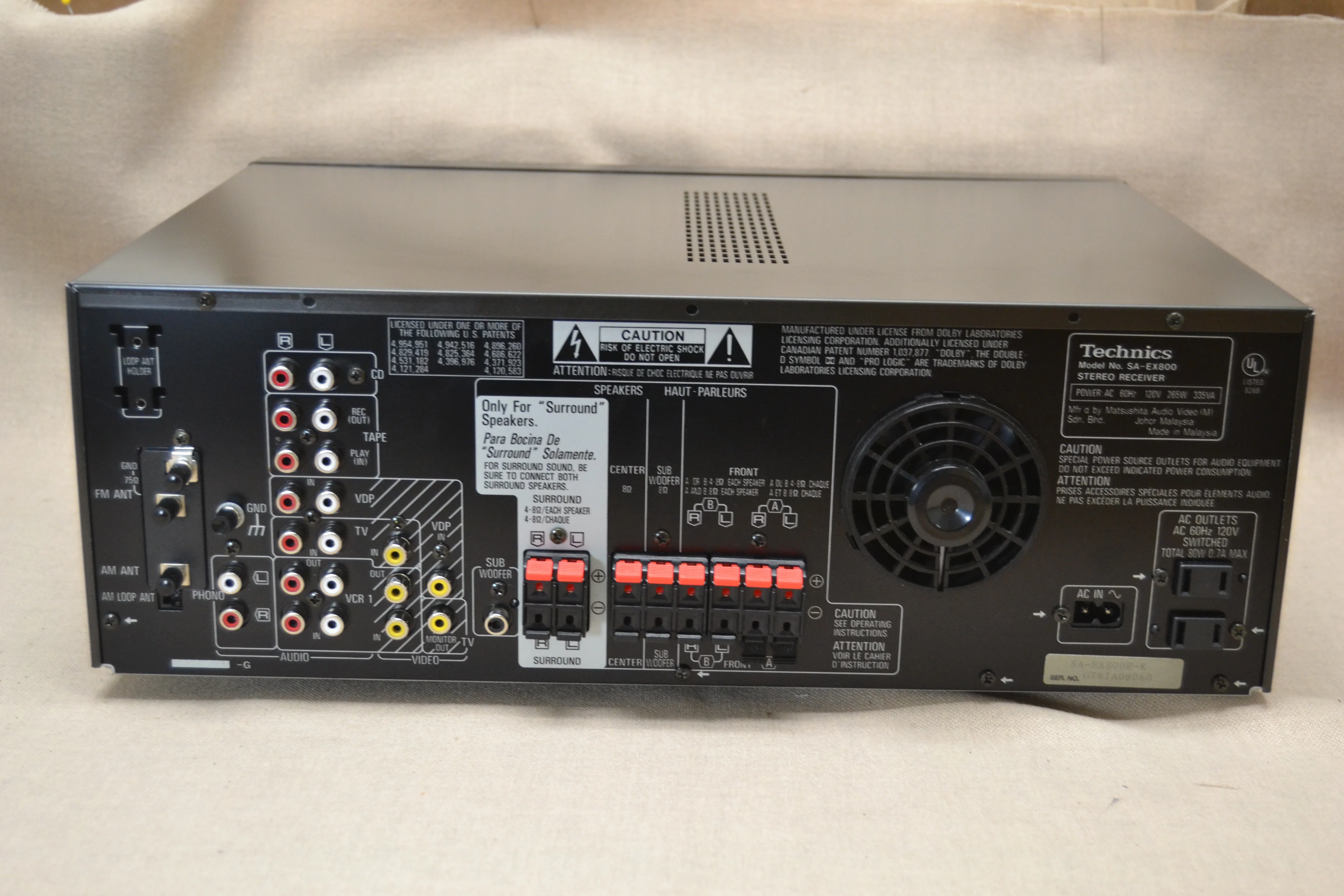 Technics SA-EX800 AV Control Stereo Receiver (1996) * 120W RMS * Remote - Image 8