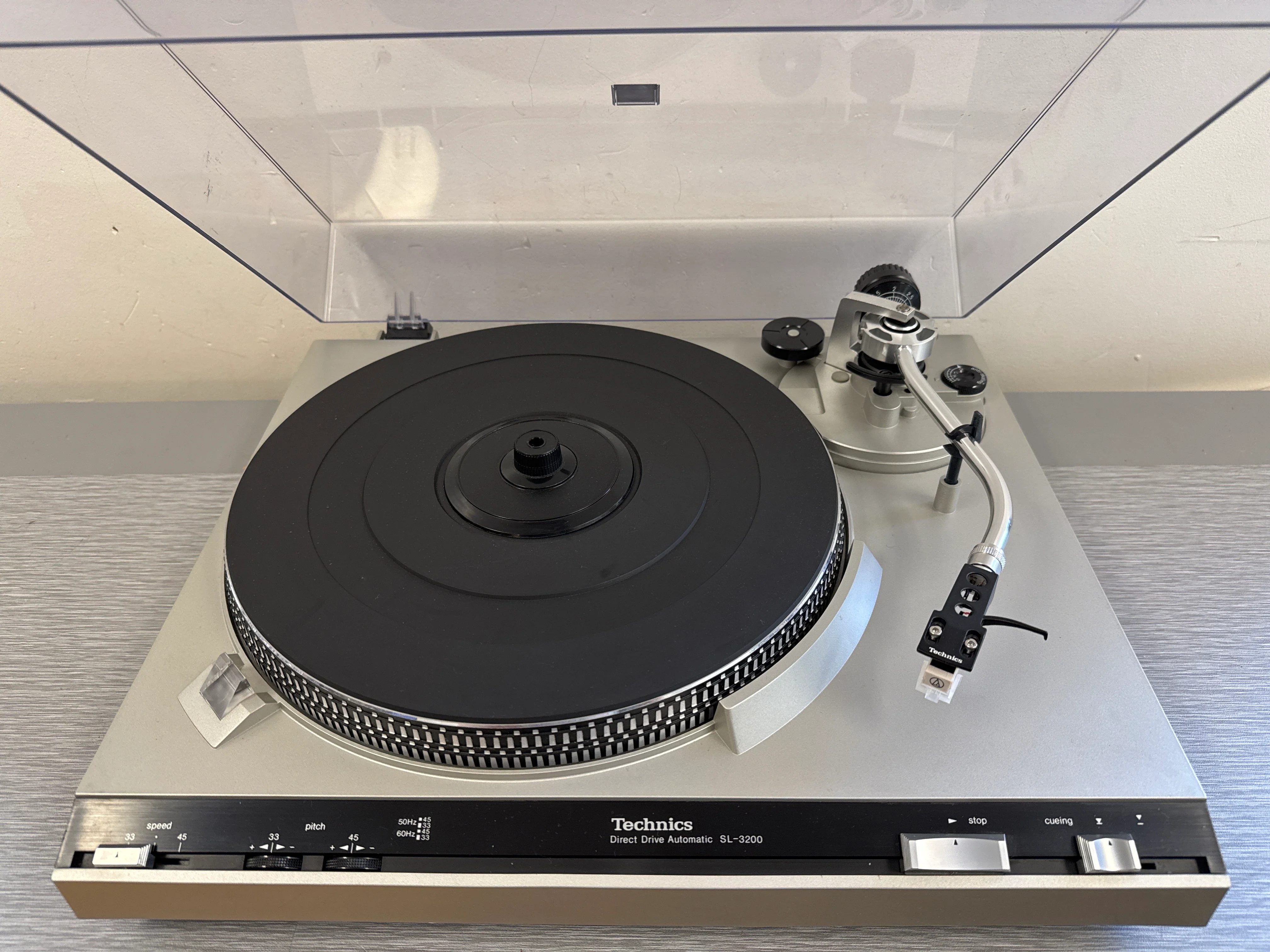 Technics SL-3200 Direct Drive Turntable * Record Weight * NEW Audio Technica Cartridge AT3600 - Image 2