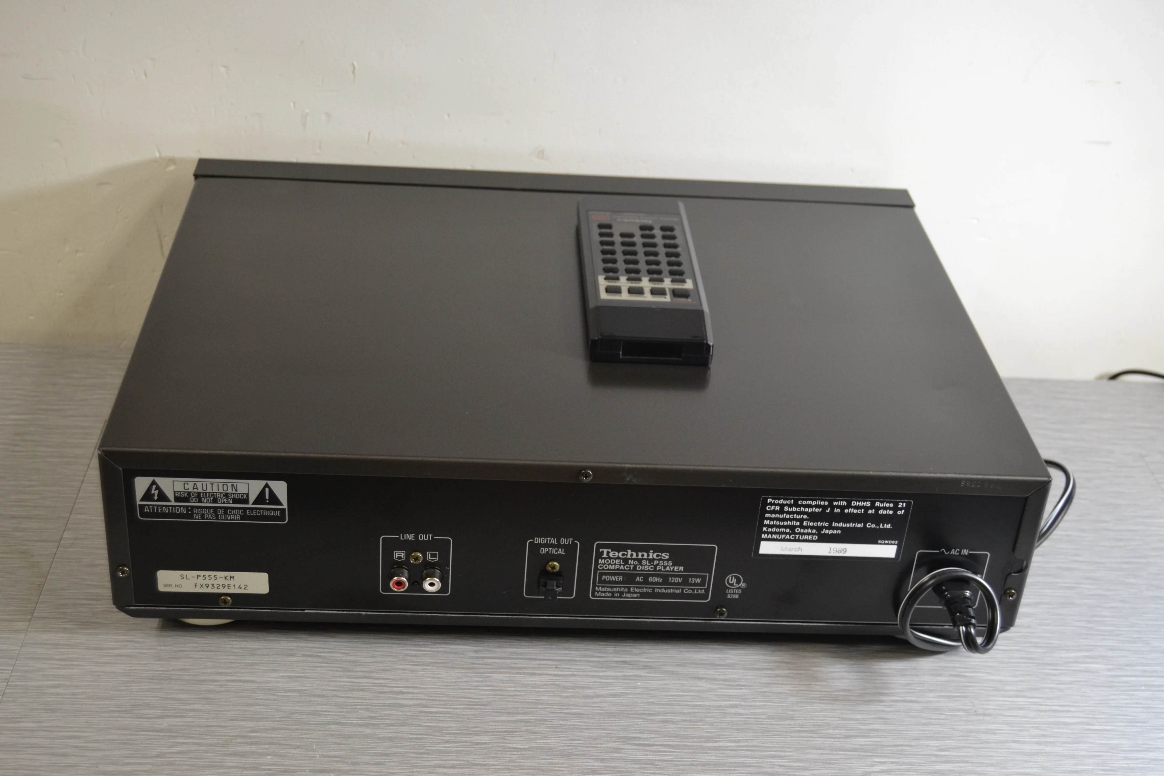 Technics SL-P555 Rare Vintage CD Player Class AA Japan Made 1988 * Remote - Image 12