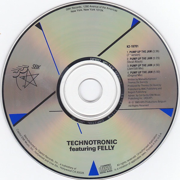 Technotronic Featuring Felly - Pump Up The Jam (CD, Single) (Near Mint (NM or M-)) - Image 3