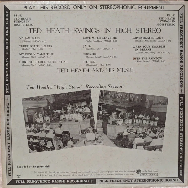 Ted Heath And His Music - Ted Heath Swings In High Stereo (LP) (Very Good Plus (VG+)) - Image 2