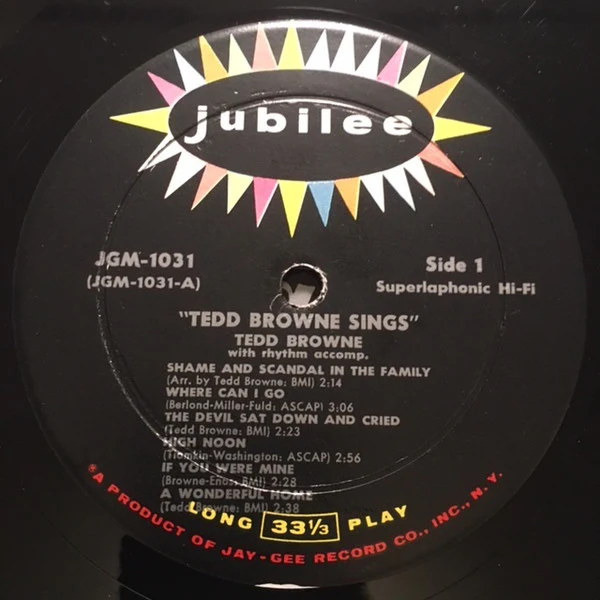 Tedd Browne - Tedd Browne Sings Calypsos-Ballads (LP, Album) (Very Good (VG)) - Image 3