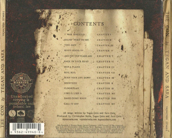 Tegan and Sara - The Con (CD, Album, Dig) (Near Mint (NM or M-)) - Image 2