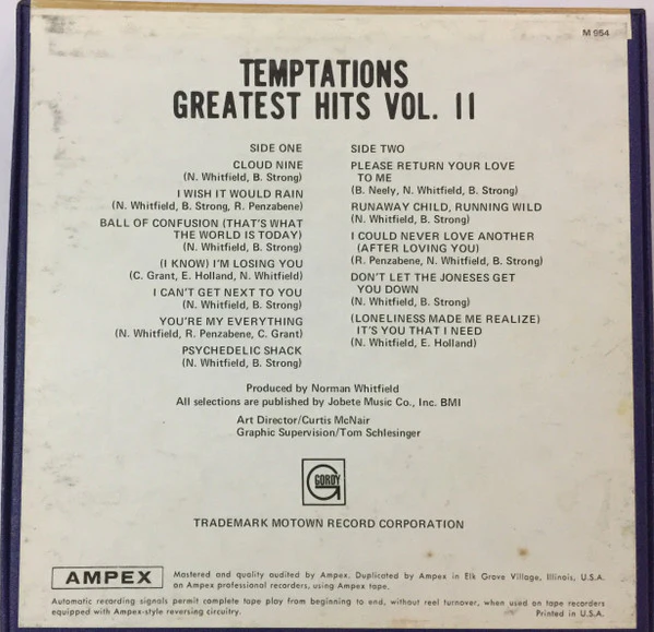 The Temptations - Greatest Hits II (Reel, 4tr Stereo, 7" Reel, Comp) (Very Good Plus (VG+)) - Image 2