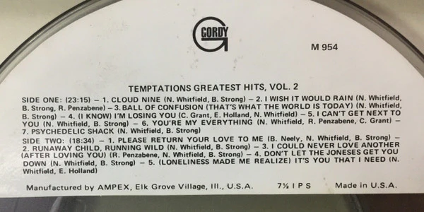 The Temptations - Greatest Hits II (Reel, 4tr Stereo, 7" Reel, Comp) (Very Good Plus (VG+)) - Image 5