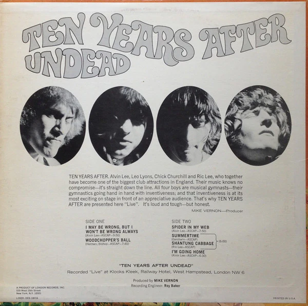 Ten Years After - Undead (LP, Album) (Very Good Plus (VG+)) - Image 2