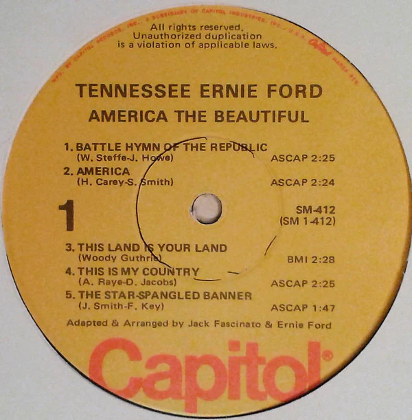 Tennessee Ernie Ford - America The Beautiful (LP, RE, Win) (Very Good Plus (VG+)) - Image 3
