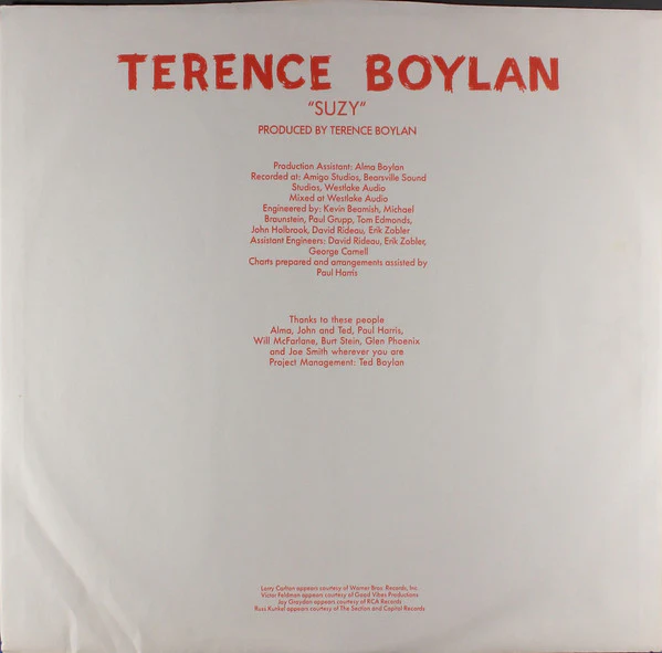Terence Boylan - Suzy (LP, Album, Promo, SP ) (Very Good Plus (VG+)) - Image 5