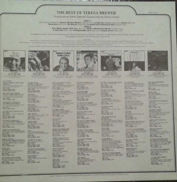 Teresa Brewer - The Best Of Teresa Brewer (LP, Comp) (Near Mint (NM or M-)) - Image 2