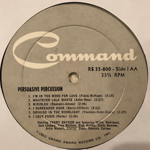 Terry Snyder And The All Stars - Persuasive Percussion (LP, Album, Mono, Gat) (Very Good (VG)) - Image 5