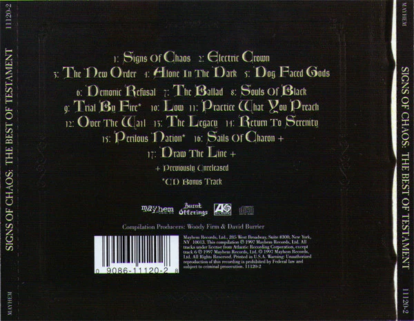 Testament - Signs Of Chaos: The Best Of Testament (CD, Comp) (Very Good Plus (VG+)) - Image 2