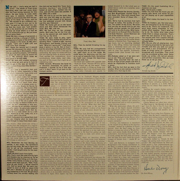 Thad Jones & Mel Lewis - New Life (Dedicated To Max Gordon) (LP, Album, Uni) (Very Good Plus (VG+)) - Image 2