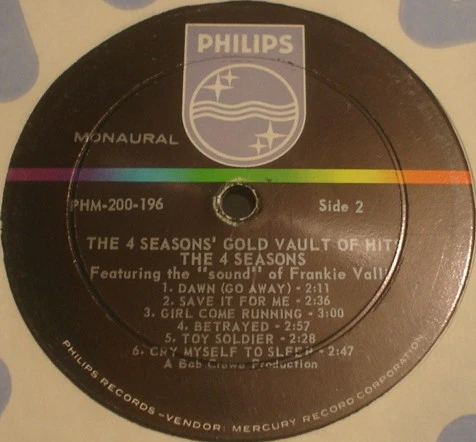 The Four Seasons - The 4 Seasons' Gold Vault Of Hits (LP, Comp, Mono) (Very Good Plus (VG+)) - Image 4