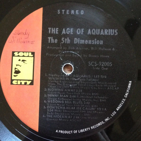 The Fifth Dimension - The Age Of Aquarius (LP, Album, Ind) (Good Plus (G+)) - Image 5