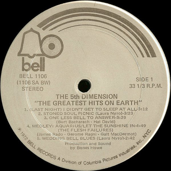 The 5th Dimension* - The Greatest Hits On Earth (LP, Comp, Ter) (Near Mint (NM or M-)) - Image 3