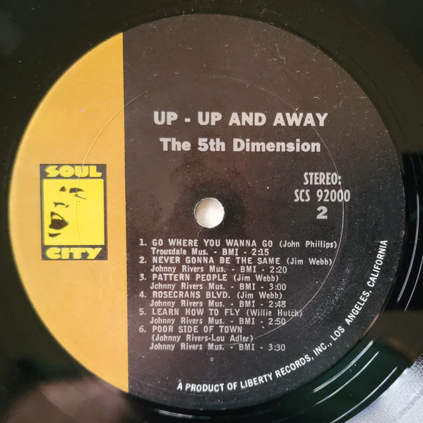 The Fifth Dimension - Up, Up And Away (LP, Album, Pit) (Very Good (VG)) - Image 4