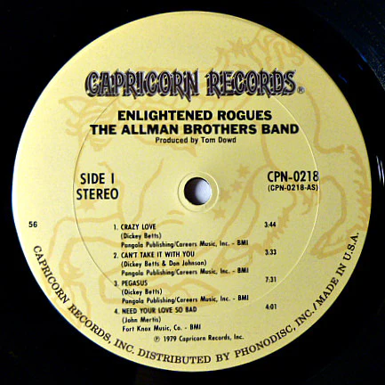The Allman Brothers Band - Enlightened Rogues (LP, Album, 56 ) (Very Good Plus (VG+)) - Image 4