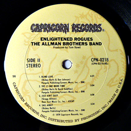 The Allman Brothers Band - Enlightened Rogues (LP, Album, 56 ) (Very Good Plus (VG+)) - Image 5