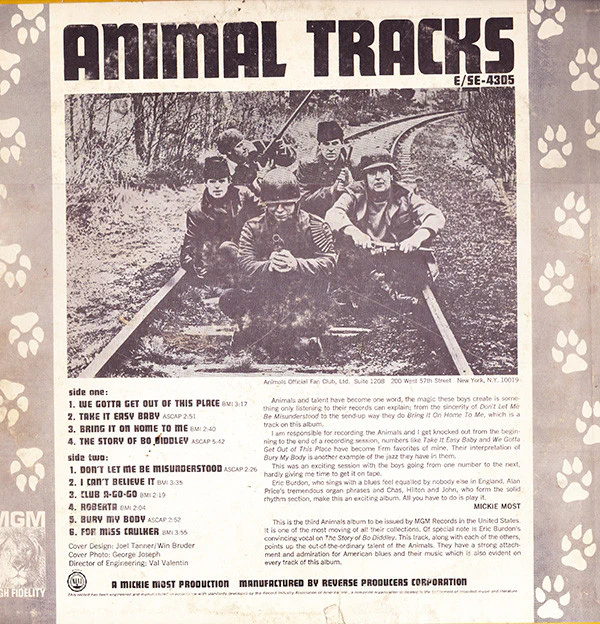 The Animals - Animal Tracks (LP, Album, Mono, MGM) (Very Good Plus (VG+)) - Image 2
