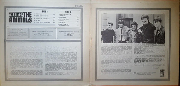 The Animals - The Best Of The Animals (LP, Comp, Mono, MGM) (Very Good (VG)) - Image 3