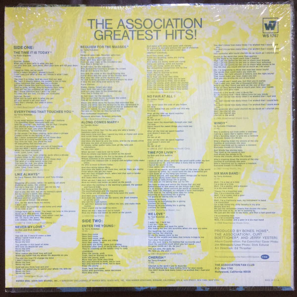 The Association - Greatest Hits! (LP, Comp, Pit) (Very Good Plus (VG+)) - Image 2