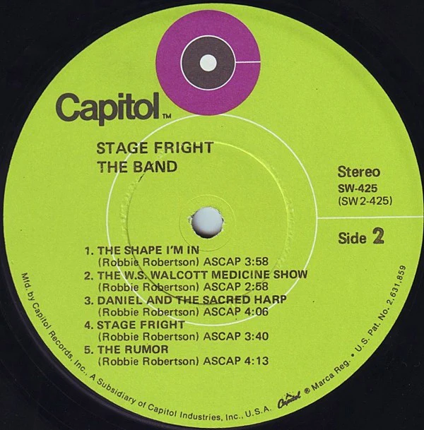 The Band - Stage Fright (LP, Album, Win) (Very Good Plus (VG+)) - Image 4
