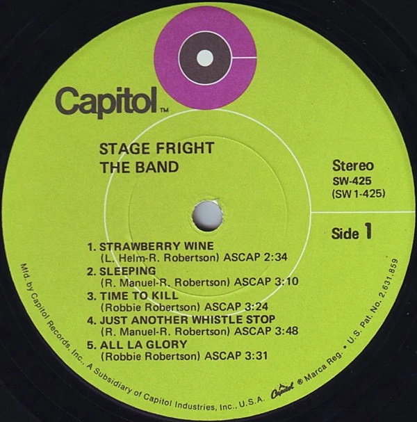 The Band - Stage Fright (LP, Album, Win) (Very Good Plus (VG+)) - Image 3