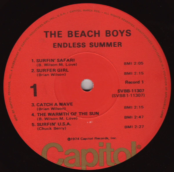 The Beach Boys - Endless Summer (2xLP, Comp, RE, Win) (Very Good (VG)) - Image 4