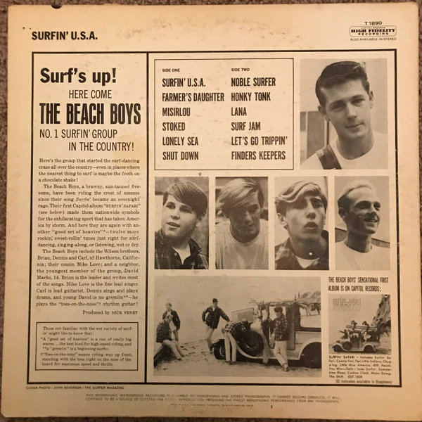 The Beach Boys - Surfin' U.S.A. (LP, Album, Mono, Scr) (Good Plus (G+)) - Image 2