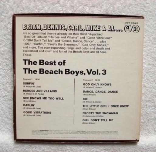 The Beach Boys - The Best Of The Beach Boys, Vol. 3 (Reel, 4tr Stereo, 7" Reel, Comp) (Very Good Plus (VG+)) - Image 2
