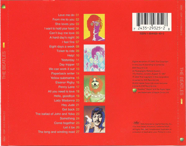 The Beatles - 1 (CD, Comp, Mono, RM) (Very Good Plus (VG+)) - Image 2