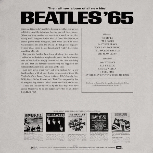 The Beatles - Beatles '65 (LP, Album, RE, Win) (Very Good Plus (VG+)) - Image 2