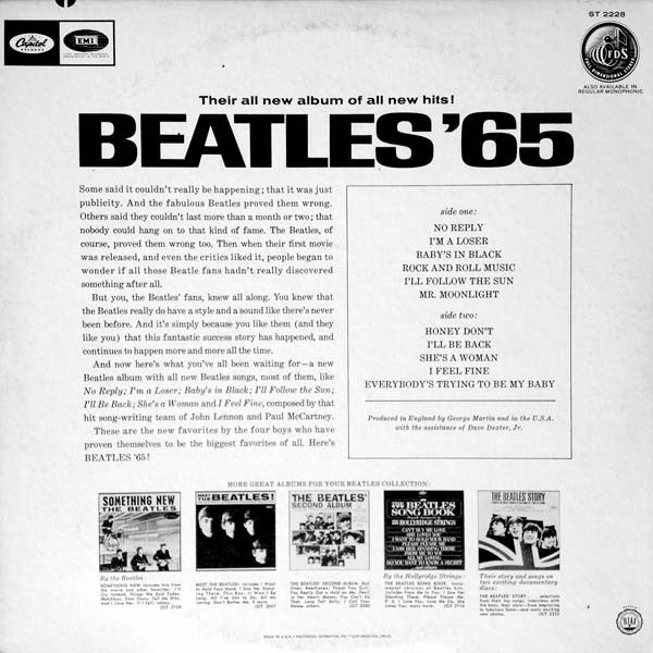 The Beatles - Beatles '65 (LP, Album, Scr) (Very Good Plus (VG+)) - Image 2
