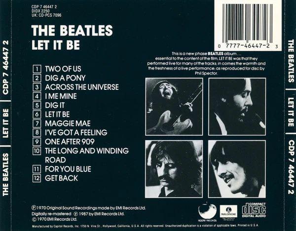 The Beatles - Let It Be (CD, Album, RE, RM) (Very Good Plus (VG+)) - Image 2