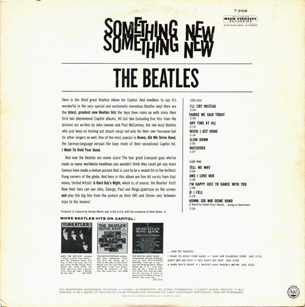 The Beatles - Something New (LP, Album, Mono, RCA) (Very Good (VG)) - Image 2