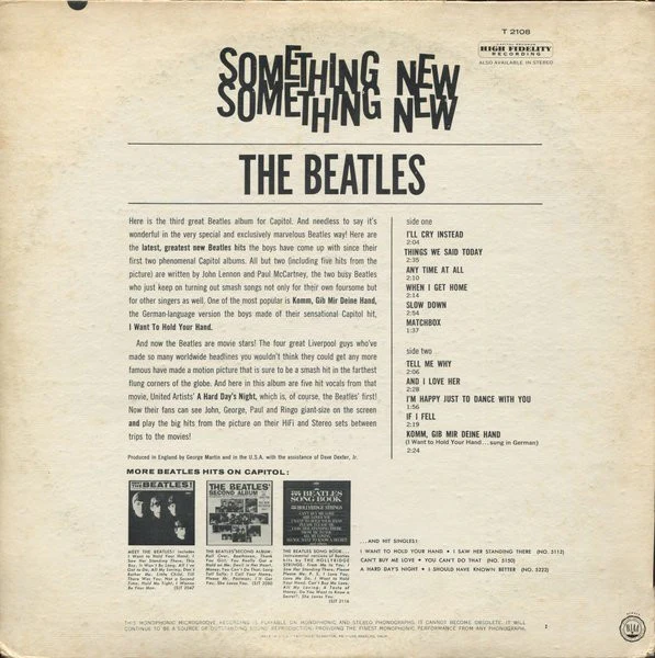 The Beatles - Something New (LP, Album, Mono, RP, Scr) (Very Good Plus (VG+)) - Image 2