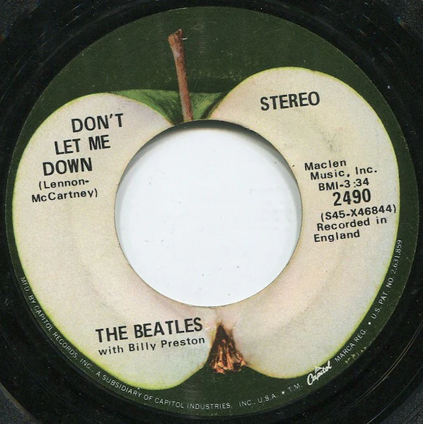 The Beatles With Billy Preston - Get Back / Don't Let Me Down (7", Single, Scr) (Very Good Plus (VG+)) - Image 2
