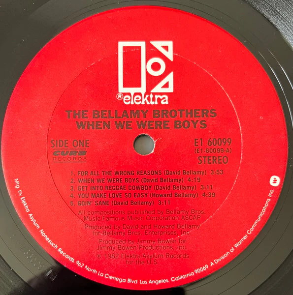 Bellamy Brothers - When We Were Boys (LP, Album, Ter) (Very Good Plus (VG+)) - Image 3